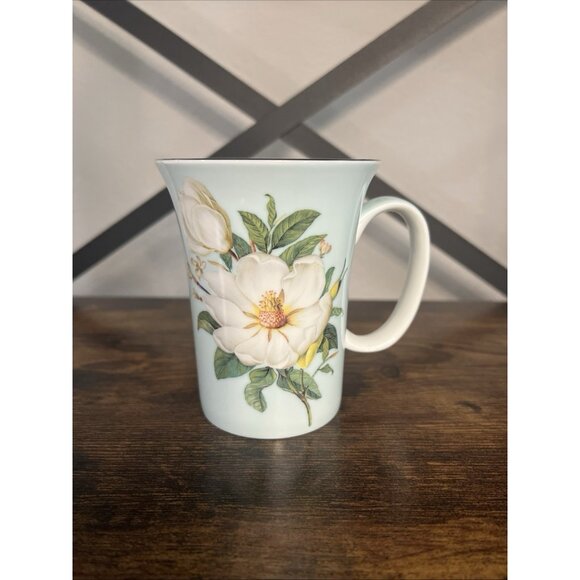 Stechcol Magnolia Flowers Coastline Imports Gracie China Coffee Cup Mug Set of 4 - Picture 1 of 9